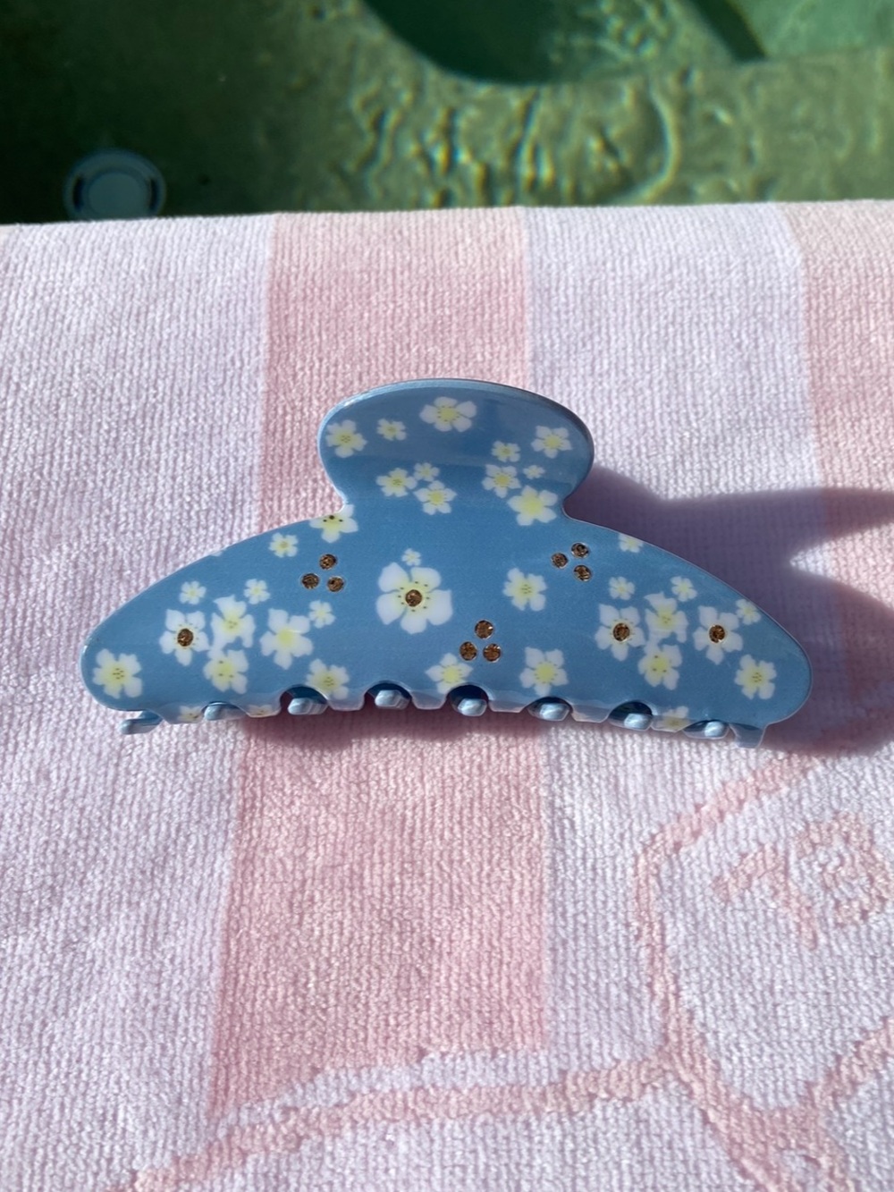Blue Floral Hair Claw Clip
